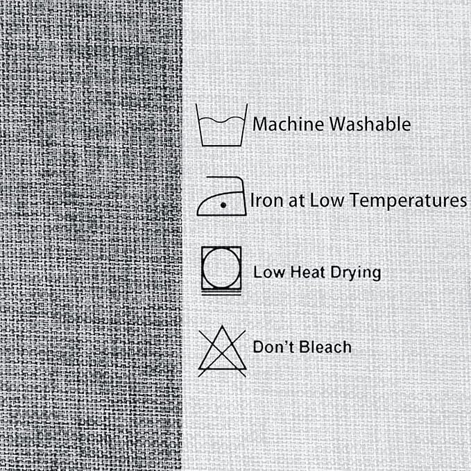 Hiasan 2 Pack Faux Linen Square Tablecloth - Wrinkle and Stain Resistant Washable Table Cloth for Kitchen Dining Room Holiday Table Cover for Party Dinner, Grey, 30 x 30 Inch