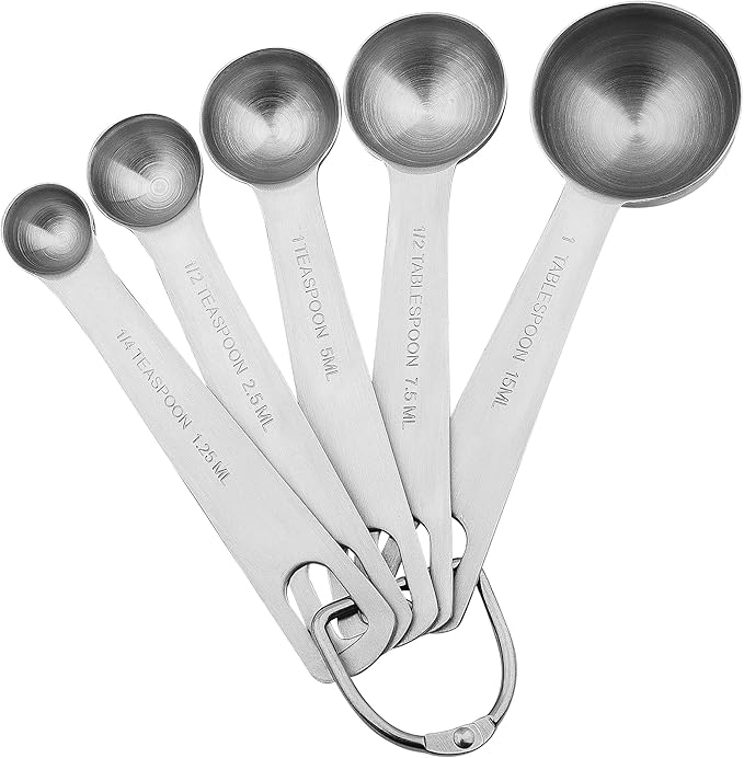 Stainless Steel Measuring Cups and Spoons Set of 11, 18/8 Metal Set with 1/8 Cup