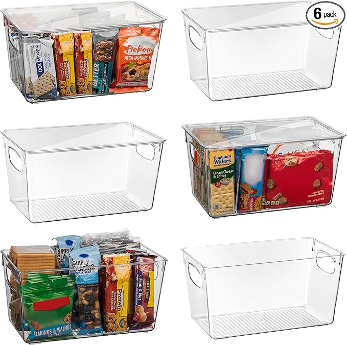 ClearSpace Plastic Pantry Organization and Storage Bins with Lids – Perfect Kitchen Organization or Kitchen Storage – Fridge Organizer, Refrigerator Organizer Bins, Cabinet Organizers