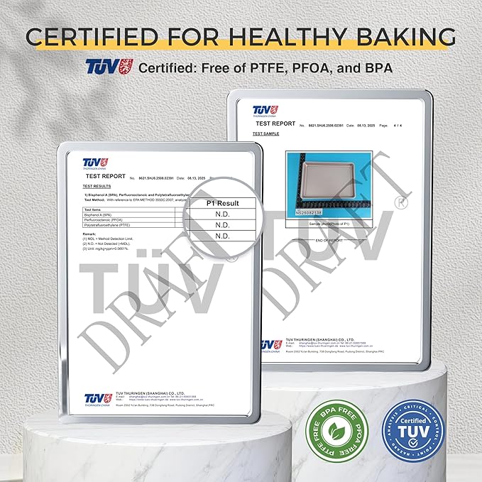 HONGBAKE 9-Piece Baking Pans Set Nonstick, Stackable Non Toxic Bakeware Sets with Diamond Texture, Oven Pan Set for Cooking, Includes Cookie Sheet with Rack, Cake Pan, Roasting Pan, Muffin Tin, Pink