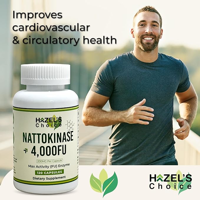 HAZEL'S Choice Nattokinase 4,000 FU – 120 Capsules – 200MG Per Capsule – Maximum Activity FU Enzyme – Dietary Supplement – Non-GMO & Gluten-Free