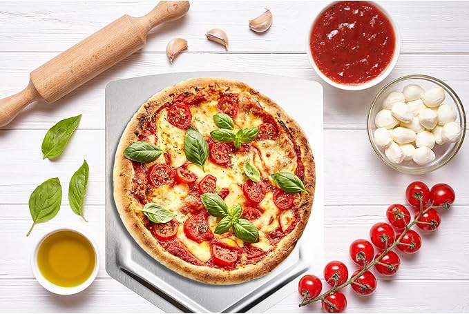 Outset Pizza Peel, Stainless Steel Pizza Paddle With Folding Handle, 25.5" x 13"