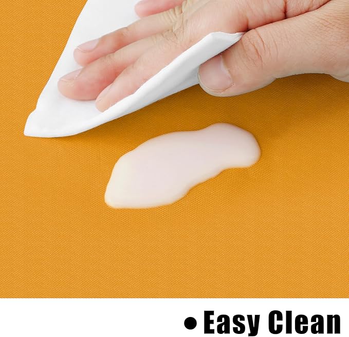 homing Rectangle Vinyl Tablecloth, Waterproof Spillproof Plastic Flannel Backed Table Cloth, Wipe Clean Table Cover for Dining, Buffet Parties and Camping (Mustard Yellow, 60" x 84")