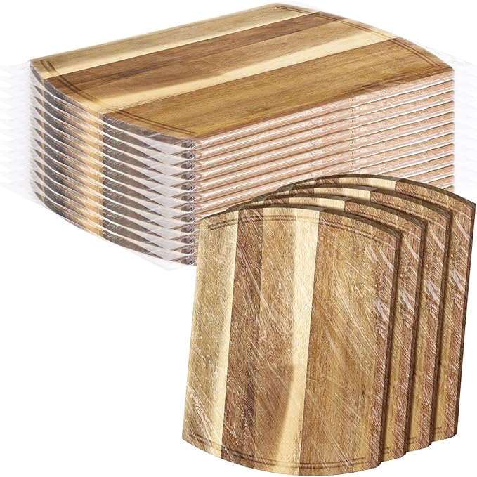 Patelai 12 Pack Large Cutting Boards Bulk Wooden Kitchen Chopping Boards for Crafts DIY Wedding Housewarming Gift(Acacia,14 x 11 Inch)