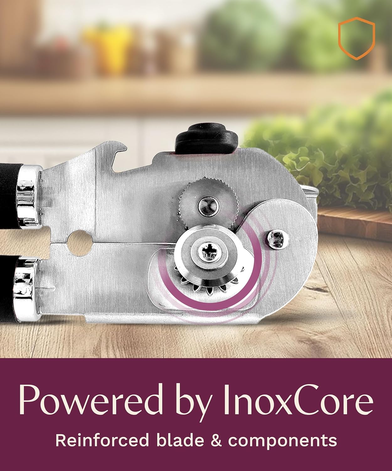 Premium Multifunctional Magnetic Manual Can Opener and Bottle Opener, Heavy Duty Stainless Steel Sharp Cutting Blade and Oversized Easy Turn Knob, Soft-Touch Handle, Kitchen Use, Black