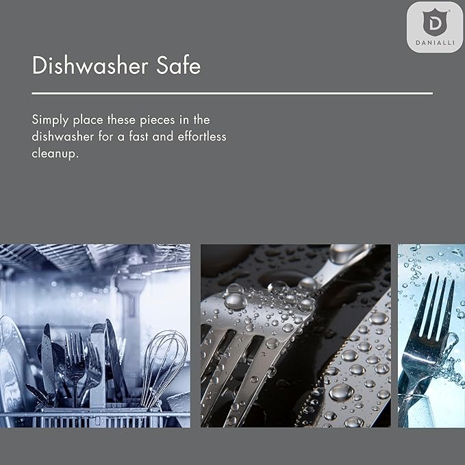 Matte Serving Set, 18/10 Stainless Steel Satin Flatware, Modern Brushed Finish Cutlery, Dishwasher Safe & Durable, Built to Last (10-Piece Serving Set, Fidenza)