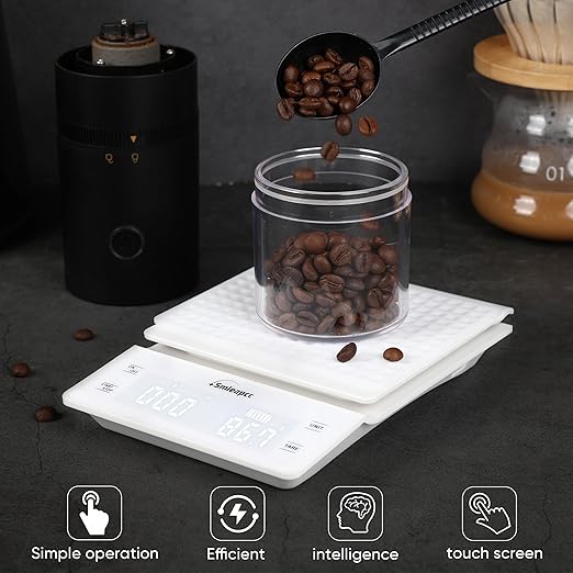 Food Scales for Kitchen,0.1g/3kg High Precision Small Multifunctional Digital Kitchen Food Scale,Digital Accurate Coffee Scale (White)