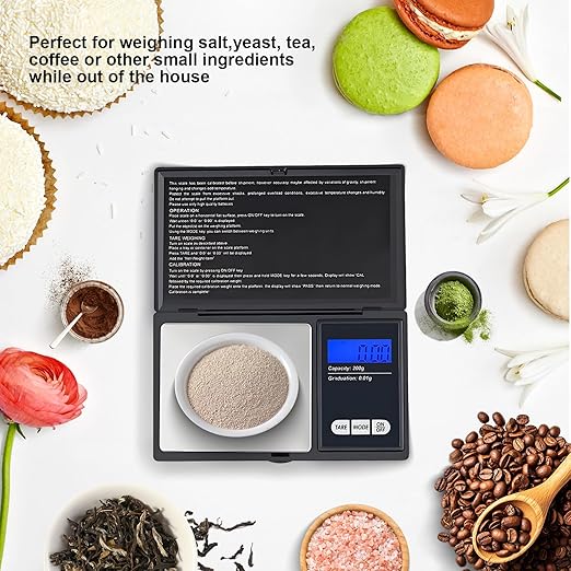 Digital Small Scale 200g/0.1g Accuracy Gram and Ounces Scale for Jewelry, Powder, Coin, Food Kitchen Pocket Scale with Tare, Backlight Display, Auto Shutoff