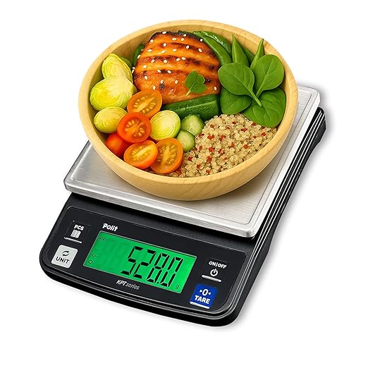 Polit KPT Digital Kitchen Scale – 0.5g Precision 13lb/6kg Food Scale with Stainless Steel Tray, Dual Power and Counting Mode for Cooking, Baking, Meal Prep and Seed or Hardware Uses