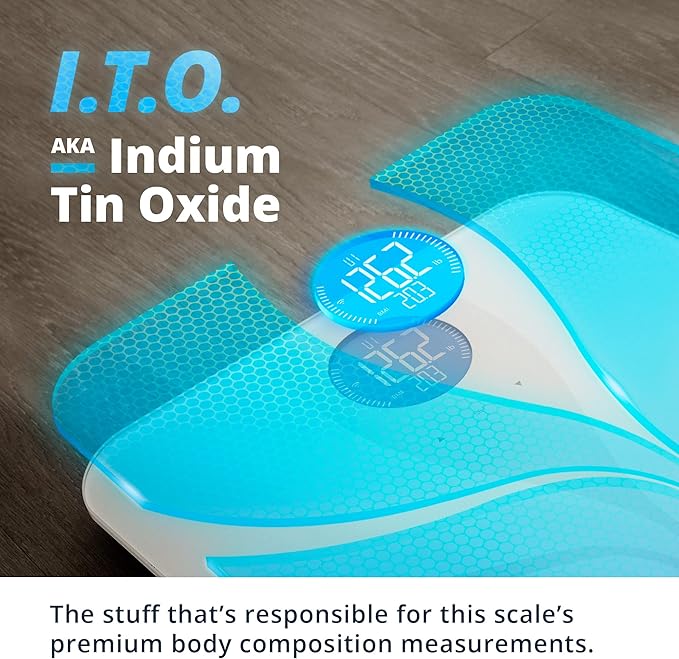 Greater Goods WiFi Premium Smart Scale Measures and Tracks Weight, BMI, Muscle Mass, Water Weight, Bone Density and Body Fat