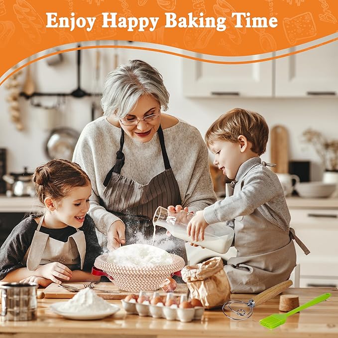 Sourdough Bread Baking Supplies, Banneton Bread Proofing Basket 9" Round & 10" Oval, Sourdough Starter Kit with Bread Sling, Lame, Danish Whisk