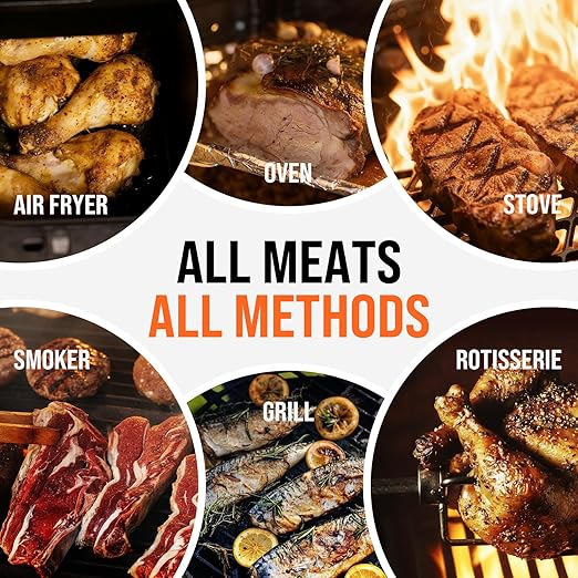 Upgraded Smart Bluetooth Wireless Meat Thermometer with Ultra-Thin Probe, 6 Sensors Accuracy Digital Food Thermometer 0.5S Instant Read, IP67 Waterproof for BBQ, Grill, Smoker, Oven, Air Fryer