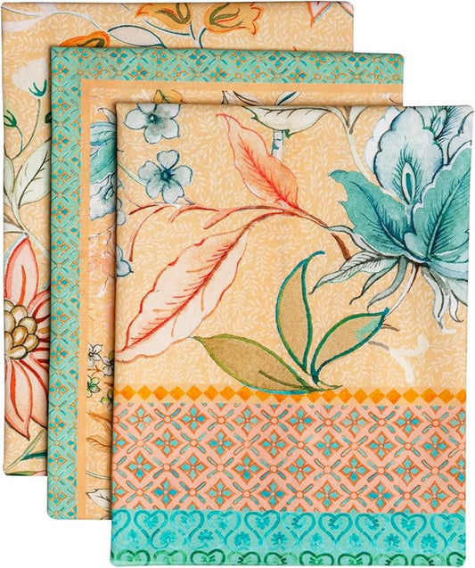 Maison d' Hermine Kitchen Towels Set of 2 100% Cotton 27.50" x 20" Reusable Cloth Tea Dish Towels Absorbent with Hanging Loop for Kitchen, Dining, Cocktail Parties Spring/Summer (Luxury Loft – Peach)