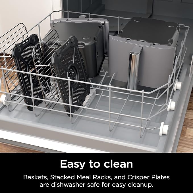 Ninja DoubleStack XL 2-Basket Air Fryer, 10 Quart Capacity for Cooking 4 Foods at Once-Multi-Cooker, Separate Cooking Zones, Easy Clean, Digital Controls, Perfect Holiday Gift