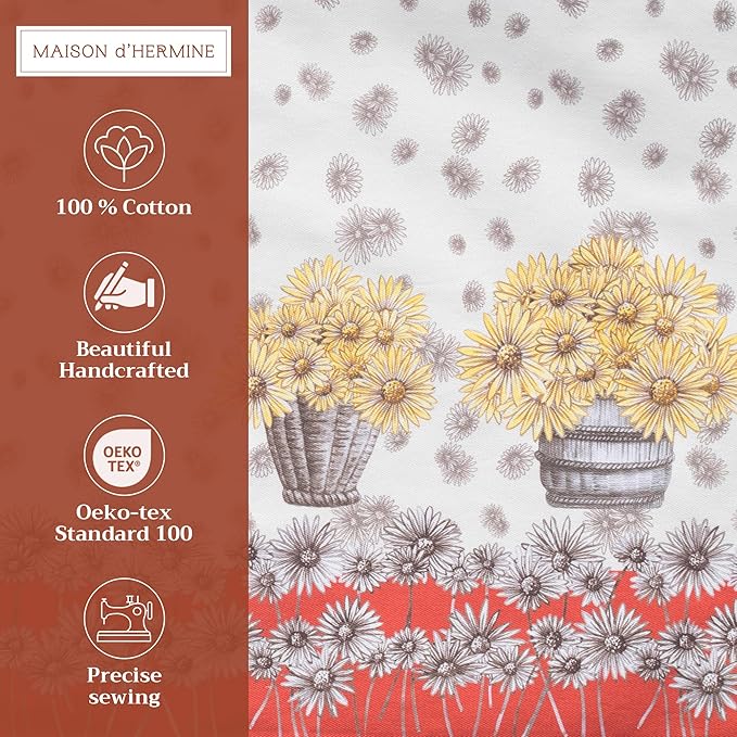 Maison d' Hermine Placemats Set of 4 100% Cotton Washable Cloth Place Mats, Reusable Table Mats for Thanksgiving Christmas Decorations Kitchen Dining Party Wedding Restaurant (Bagatelle, 13" x 19")