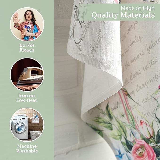 Maison d' Hermine Kitchen Towels Set of 2 100% Cotton 27.50" x 20" Reusable Cloth Tea Dish Towels Absorbent with Hanging Loop for Kitchen, Home, Dining, Cocktail Parties Spring/Summer (Champ De Mars)