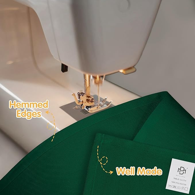 BRILLMAX 6 Pack Hunter Green Tablecloths for 8 Foot Rectangle Tables 60 x 126 Inch - 8ft Rectangular Bulk Linen Polyester Fabric Washable Cloth Cover for Wedding Reception Banquet Birthday Party