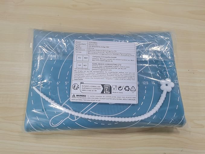 Silicone Pastry Mat 28" x 20" Extra Thick Non Stick Baking Mat with Measurements and Edge Heightening, Food Grade Silicone Rolling Mat for Pastry, Bread, Cookies, Pizza, Fondant, Pasta