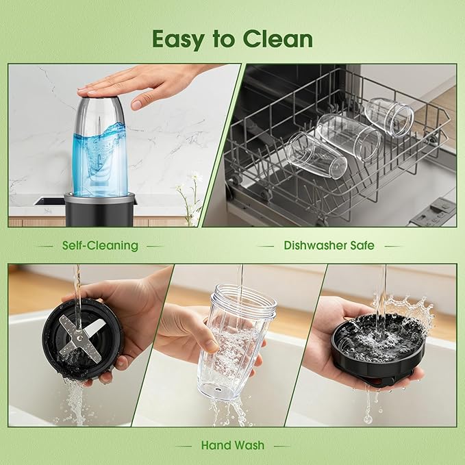 Smoothie Blender Maker 25000RPM Personal Blender for Shakes and Smoothies with 37 32 23oz Portable Cups Countertop blenders for kitchen, Frozen Drinks, Milkshake, Juice, Ice Crushing, Nuts