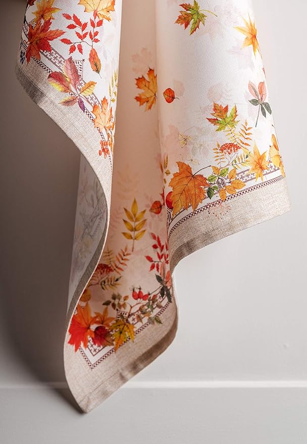 Maison d' Hermine Kitchen Towels Set of 3 100% Cotton 20" x 27.5" Reusable Cloth Tea Dish Towels Absorbent with Hanging Loop for Kitchen Dining Thanksgiving Christmas Decorations (Amarante)