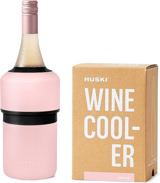 Huski Wine Chiller | Award Winning Iceless Design | Keeps Wine Cold up to 6 Hours | Wine Accessory | Next Generation Ice Bucket | Fits Some Champagne Bottles | Perfect Gift for Wine Lovers (Pink)