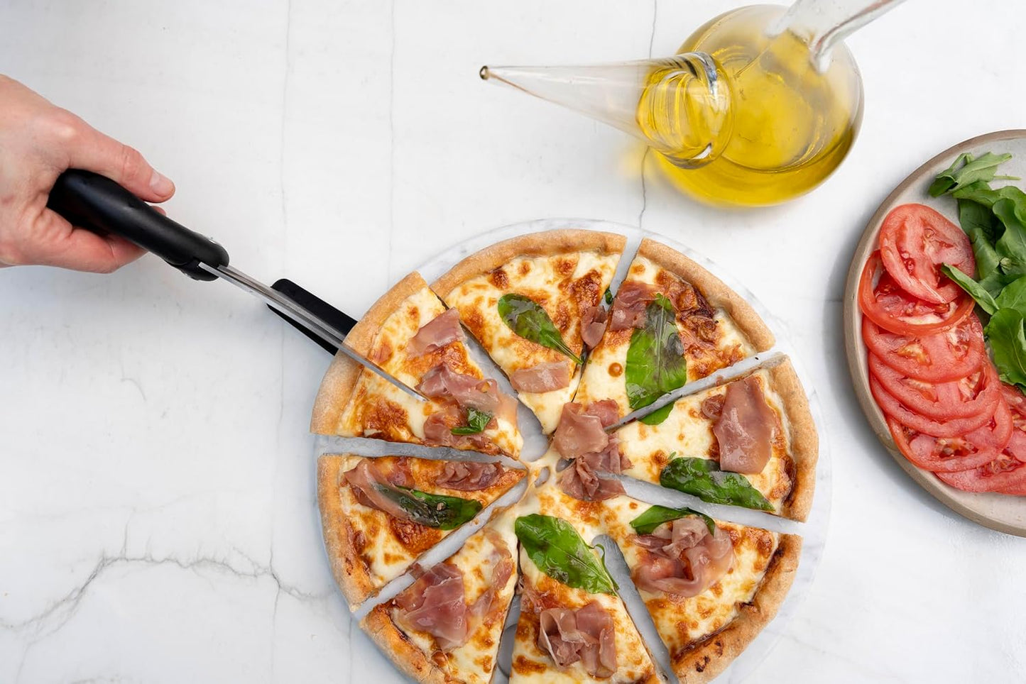 Generic MyHoome Non-stick Pizza Scissors with Secure Grip Base - Food-Grade Stainless Steel Pizza Cutter - Cutter and Pizza Server - Easy-to-Use and Clean Pizza Cutters., Black