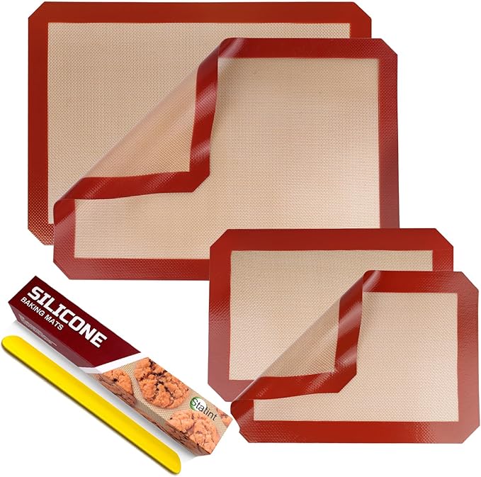 STATINT Non-Stick Silicone Baking Mat, Food Safe - Pack of 4
