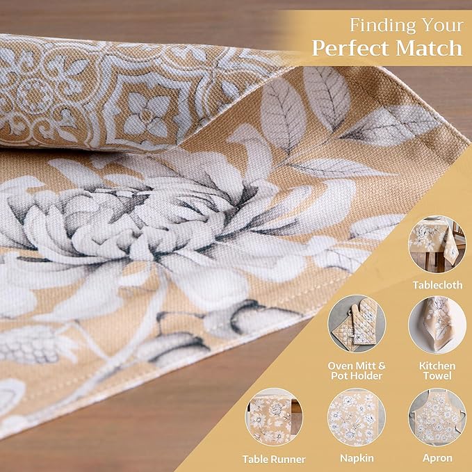 Maison d' Hermine Placemats Set of 4 100% Cotton Washable Cloth Place Mats, Reusable Table Mats for Thanksgiving Christmas Decorations Kitchen Dining Party Wedding (Pretty Autumn, 13" x 19")