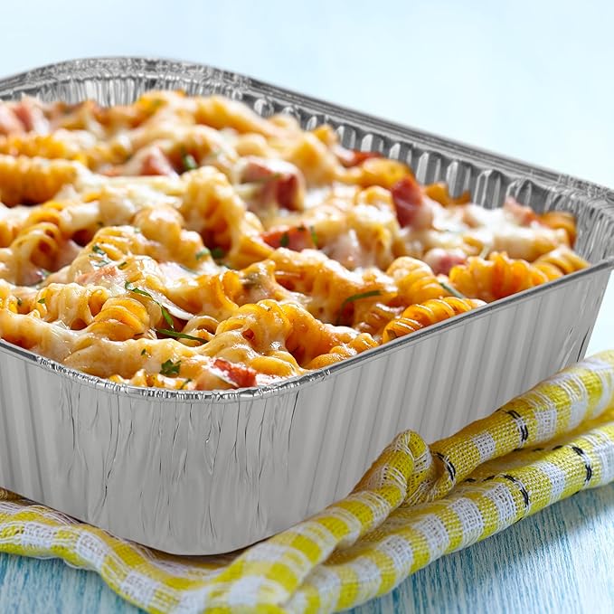 Nicole Home Collection 8x8 Aluminum Pans (20 Pack) 8 Inch Foil Pans - Cake Pans - Aluminum Square Pans - Disposable Food container - great For Cake Baking, Cooking, Heating, Freezing, Prepping Food