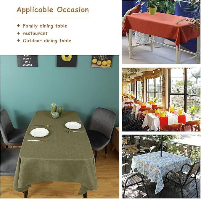 Table Cloth Rectangle Table Cover 55x71 Inches Faux Linen Wrinkle Free and Waterproof Rectangle Navy Blue Tablecloth for Kitchen Dining Party Buffet Wedding