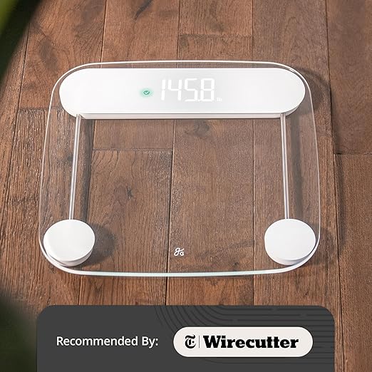 Greater Goods Digital AccuCheck Bathroom Scale for Body Weight, Capacity up to 400 lbs, Batteries Included, Clear