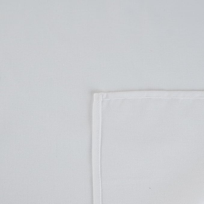 Solid Color Linen Blended Thin Dinner Cloth Napkins - Set of 12 (40 x 40 cm) - for Events & Home Use (White)