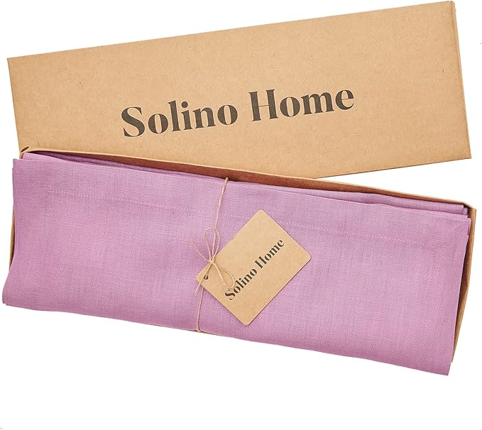 Solino Home Linen Violet Placemats Set of 4-100% Pure Linen Placemats 14 x 19 Inch for Holiday - Fete