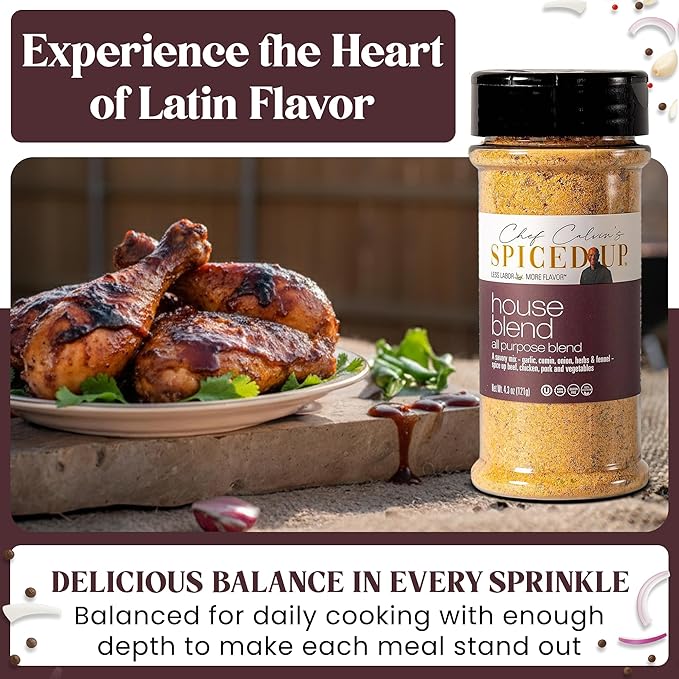 3 Pcs Spiced Up House Blend All Purpose Seasoning for Grilling & Cooking, Mix Spices for Roasting Chicken & Ribs | Bold, Smoky & Savory Flavor - Kosher, Non-GMO, Vegan, Gluten-Free Rub for Daily Use, 4.3 Oz