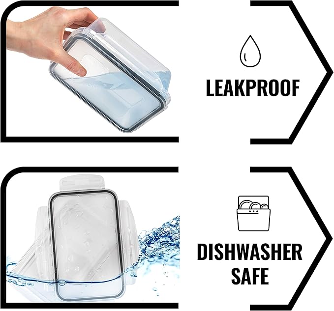 fullstar 20-Piece Plastic Food Storage Containers with Lids (10 Containers & 10 Lids) - Leakproof, BPA-Free, Meal Prep Containers, Reusable Lunch Storage Set for Kitchen Organization (Pack of 20)