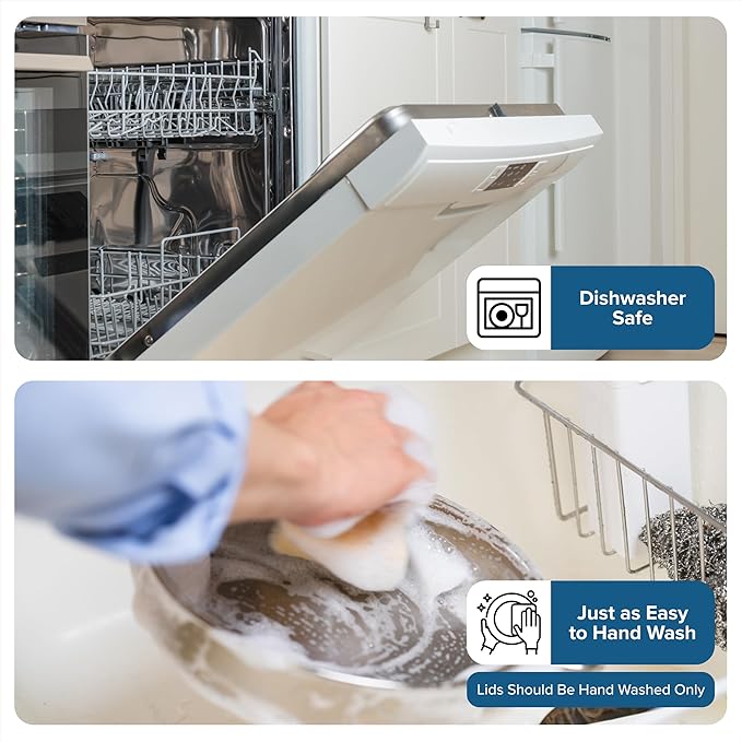 VIKING Mixing Bowls Set, 10 Piece Stainless Steel Kitchen Cookware, Non-Slip Silicone Base, Includes Tight Fit Lids, Dishwasher Safe, Black