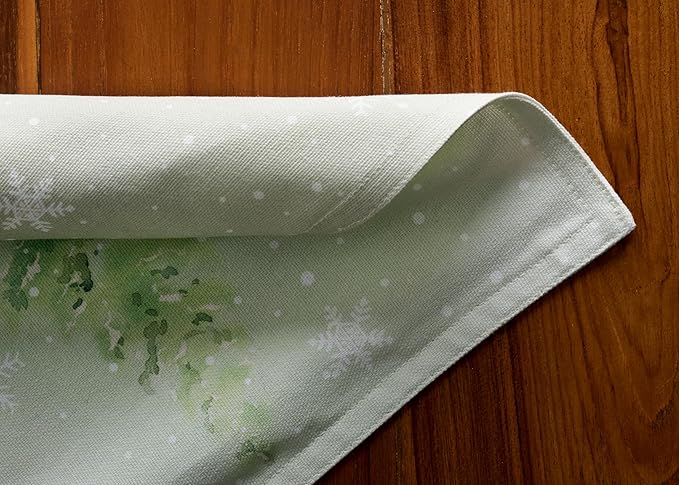 Maison d' Hermine Placemats Set of 4 100% Cotton Washable Cloth Place Mats, Reusable Table Mats for Thanksgiving Christmas Decorations Kitchen Dining Party Wedding (Winter Mornings, 13" x 19")