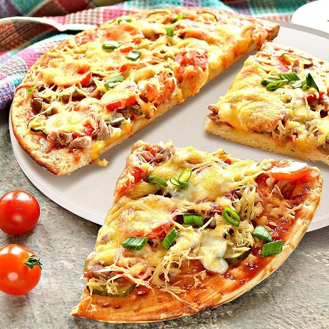 Pizza Stone for Oven, 15" Heavy Duty Round Pizza Stone for Oven Baking & BBQ Grill Thermal Shock Resistant Cordierite Cooking Stone Baking Stone for Pizza, Bread