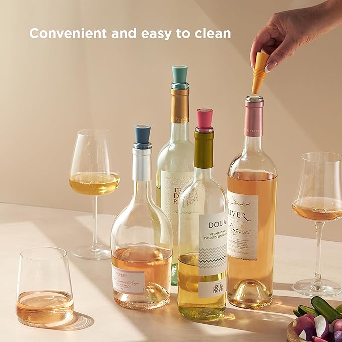 Rabbit Wine Stoppers and Beverage Bottle Stoppers, Silicone Set of 4