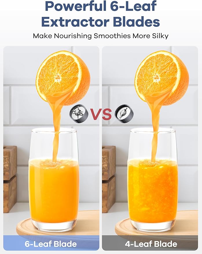 Ganiza Smoothie Blenders, Blenders for Shakes and Smoothie, 15-Piece Personal Blender and Grinder Combo for Kitchen, Smoothies Maker with 4 BPA-Free Portable Blender Cup, Nutritious Recipe, Grey