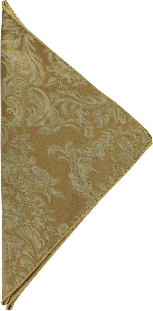 Ultimate Textile Miranda Damask Dijon Cloth Napkins - 17" x 17" (Set of 24) Square Washable Cotton Polyester for Wedding, Party & Dining Events