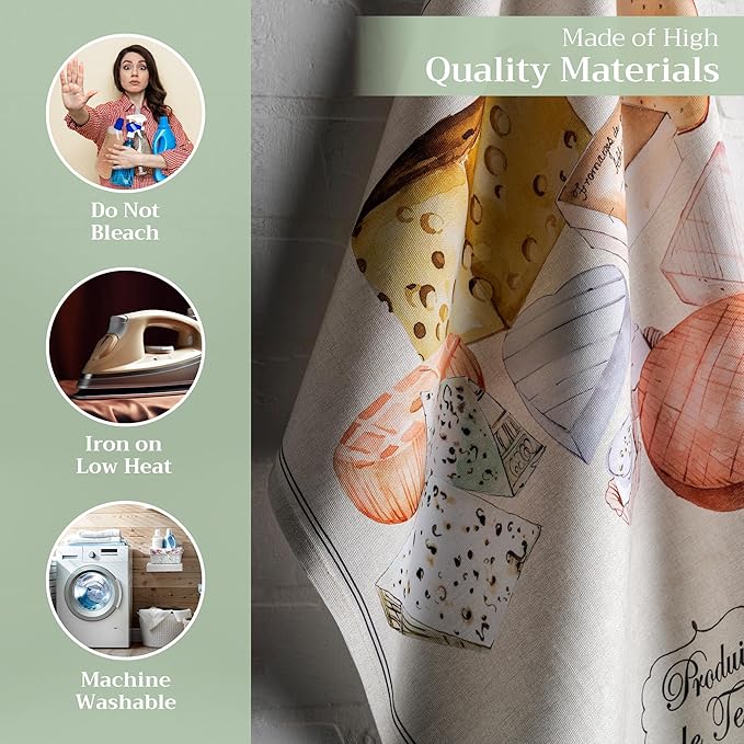 Maison d' Hermine Kitchen Towels Set of 3 100% Cotton 27.50" x 20" Reusable Cloth Tea Dish Towels Absorbent with Hanging Loop for Kitchen, Home, Dining, Cocktail Parties Spring/Summer (Terroir)