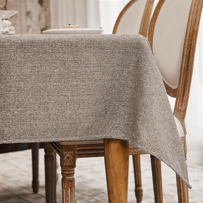 Table Cloth Rectangle Table Cover 57x118 Inches Faux Linen Wrinkle Free and Waterproof Taupe Gray Rectangle Tablecloth for Kitchen Dining Party Buffet Wedding