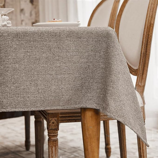 Table Cloth Rectangle Table Cover 57x85 Inches Faux Linen Wrinkle Free and Waterproof Taupe Gray Rectangle Tablecloth for Kitchen Dining Party Buffet Wedding
