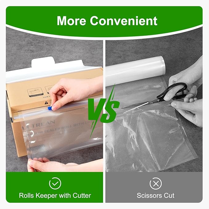 Ultrean 11" x 150' Vacuum Seal Roll Keeper with Cutter, Commercial Grade Vacuum Sealer Bags for Food Saver,BPA Free,Ideal for Storage,Meal Prep and Sous Vide (11" x 150')