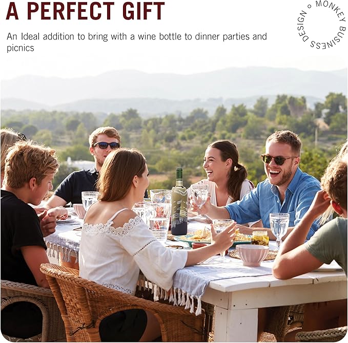 Monkey Business - Wine Bottle Poncho Covers: Set of 2 Insulated Neoprene Sleeves – Fun Wine Bottle Outfits for 750ml (25 oz) Bottles – Decorative Wine Accessories and Wine Gifts