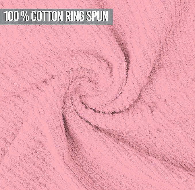 Softolle Bar Mop Towels, Pack of 12-16x19 Inches - 100% Cotton Super Absorbent Towels, Multi-Purpose for Home and Bar Cleaning (Pink)