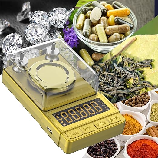 MAXUS Gold Milligram Scale 100g x 0.001g, Digital Mg/Powder Scale for Jewelry, Reloading Labs, Includes 20g Calibration Weight, High-Accuracy Portable Weighing Tool