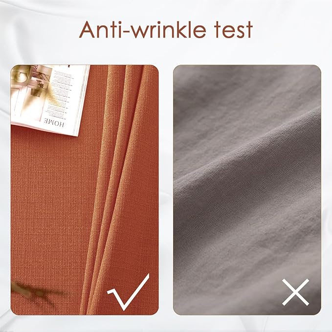 BALCONY & FALCON Rectangle Tablecloth Washable Wrinkle Resistant and Water Proof Table Cloth Decorative Linen Fabric Tablecloths for Dining Parties Kitchen Wedding and Outdoor Use (Cinnamon, 55x95)