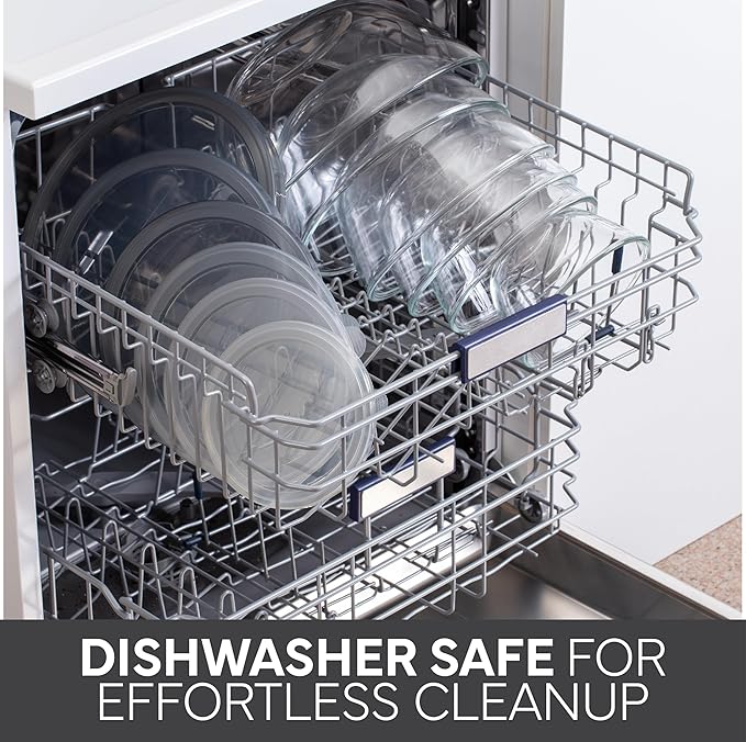 COOK WITH COLOR 12 Pc Glass Mixing Bowl Set with Lids – Borosilicate Glass Nesting Bowls for Cooking, Baking and Meal Prep, Gray